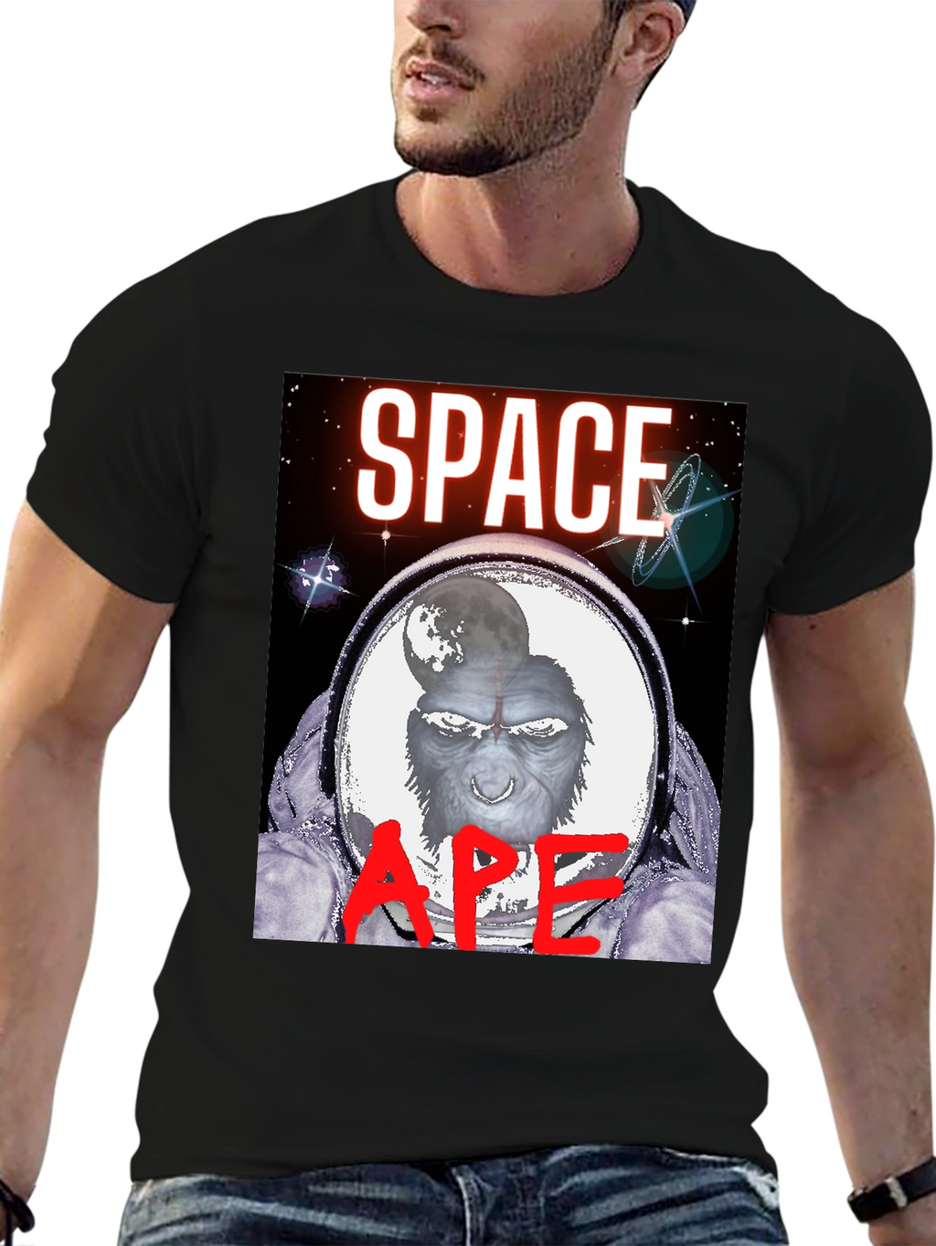 Space Ape Graphic T-Shirt - Black