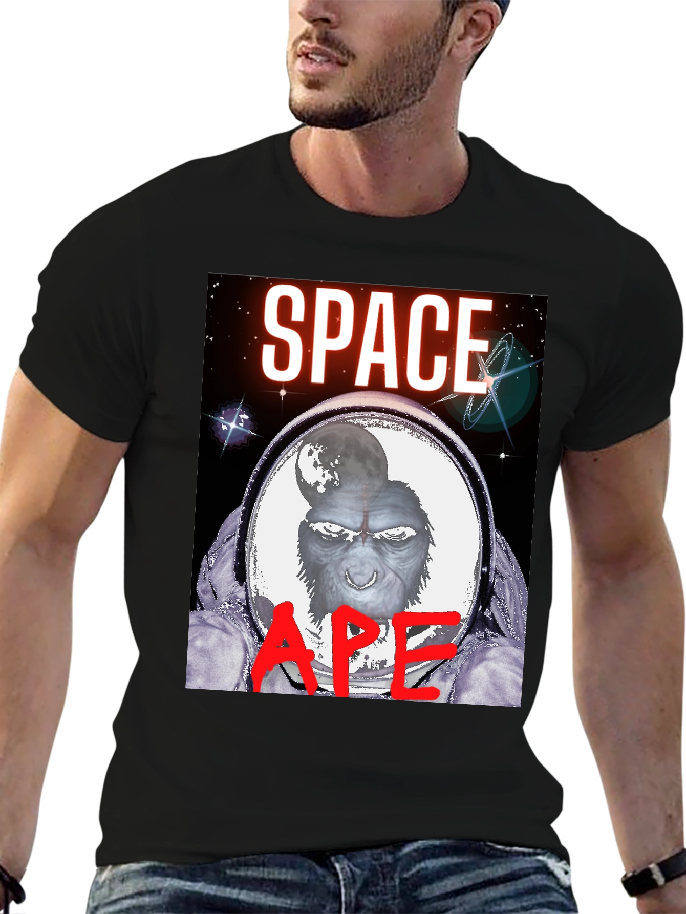 Space Ape Graphic T-Shirt - Black