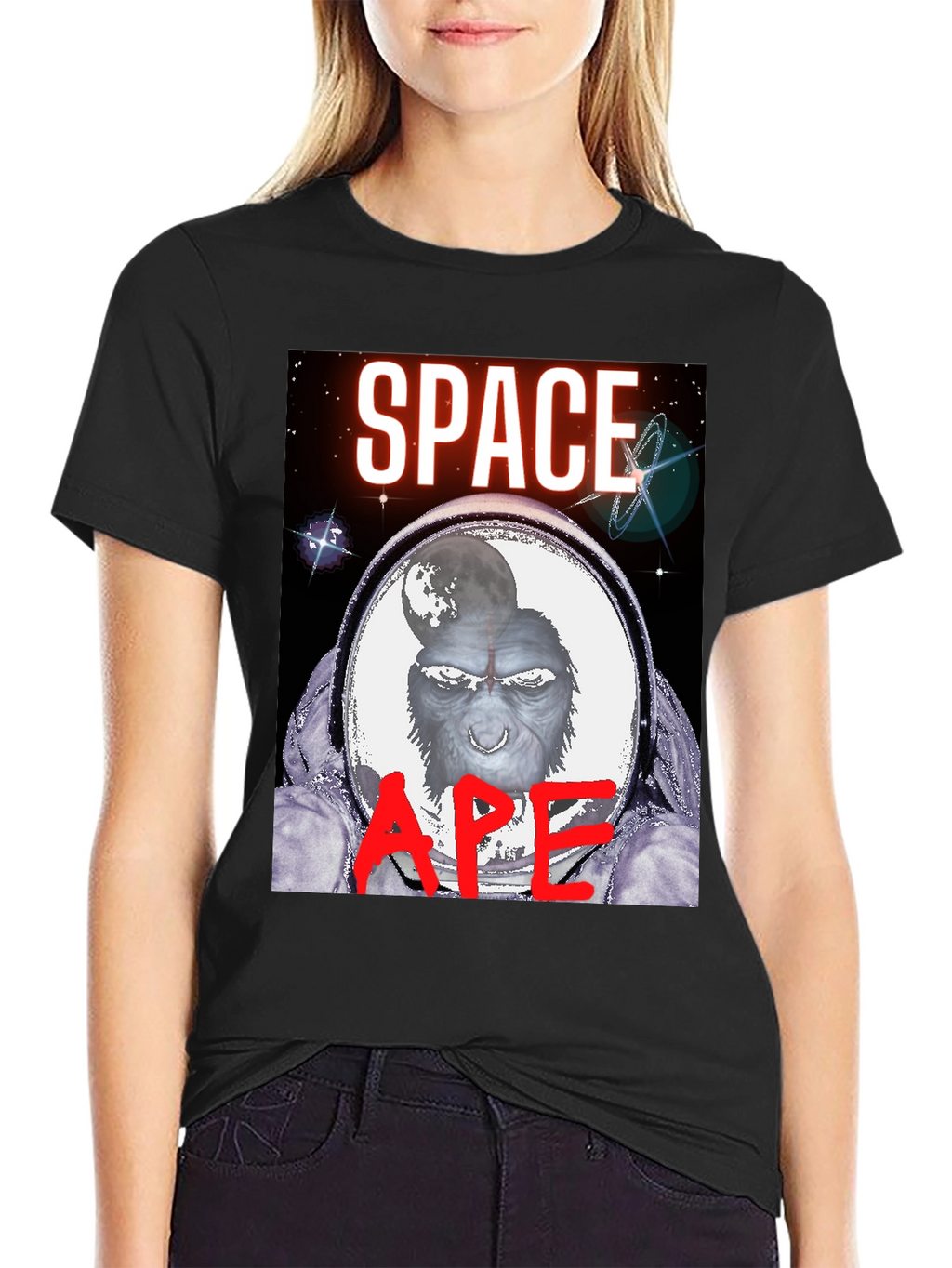 Space Ape Graphic T-Shirt - Black