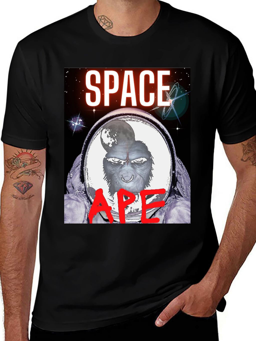 Space Ape Graphic T-Shirt - Black