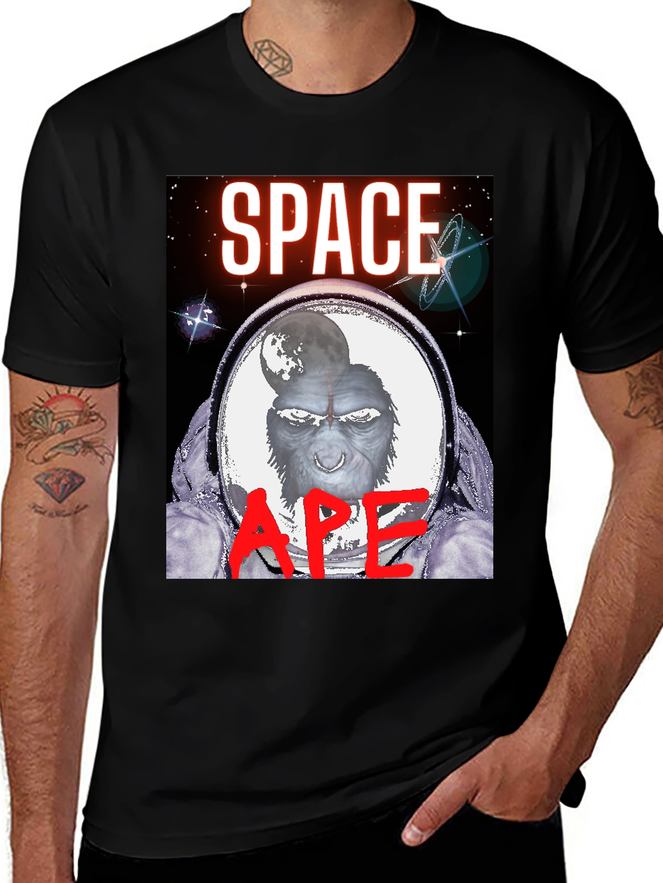 Space Ape Graphic T-Shirt - Black
