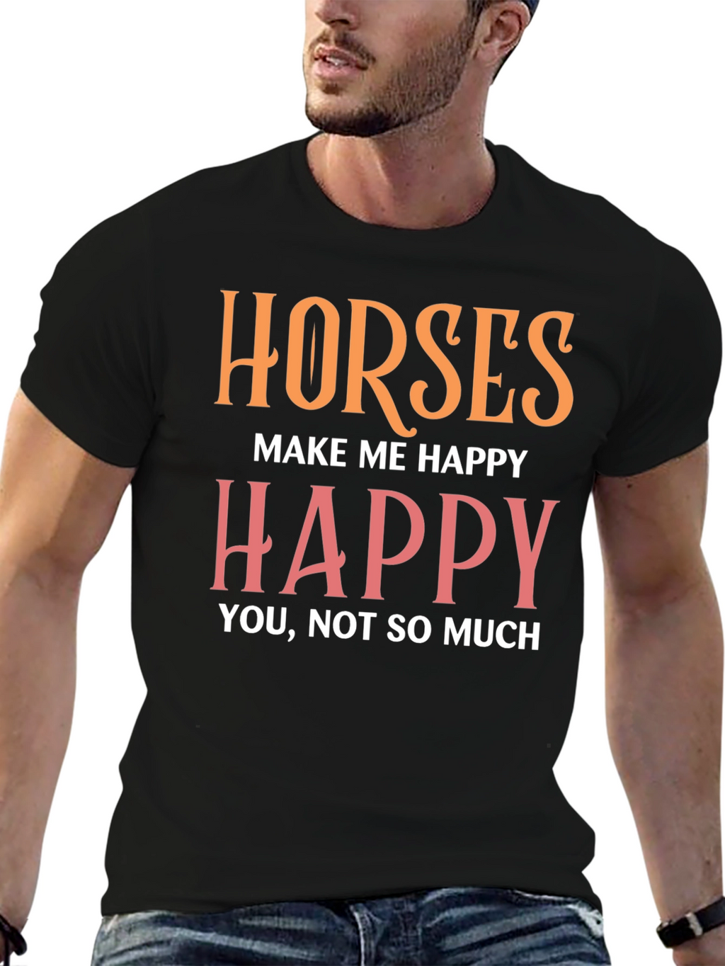 Horses Make Me Happy Graphic Tee