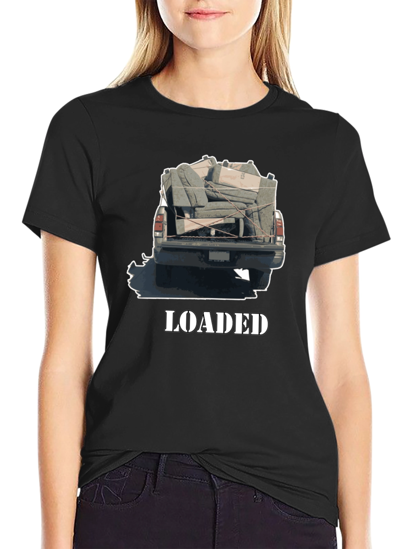 Loaded Truck Graphic Tee - Quirky Black T-Shirt