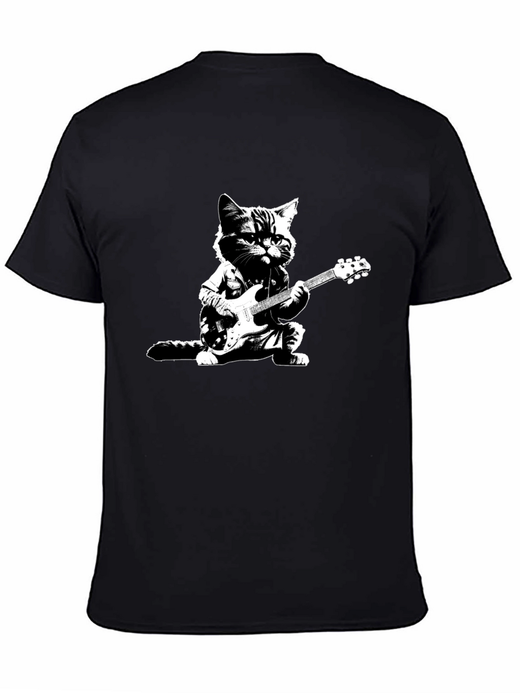 Cool Cat Guitarist Black T-Shirt
