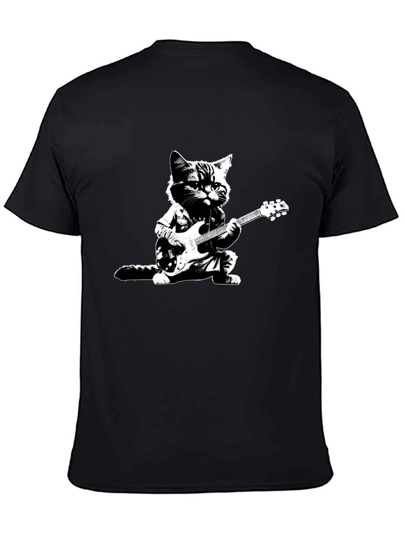 Cool Cat Guitarist Black T-Shirt