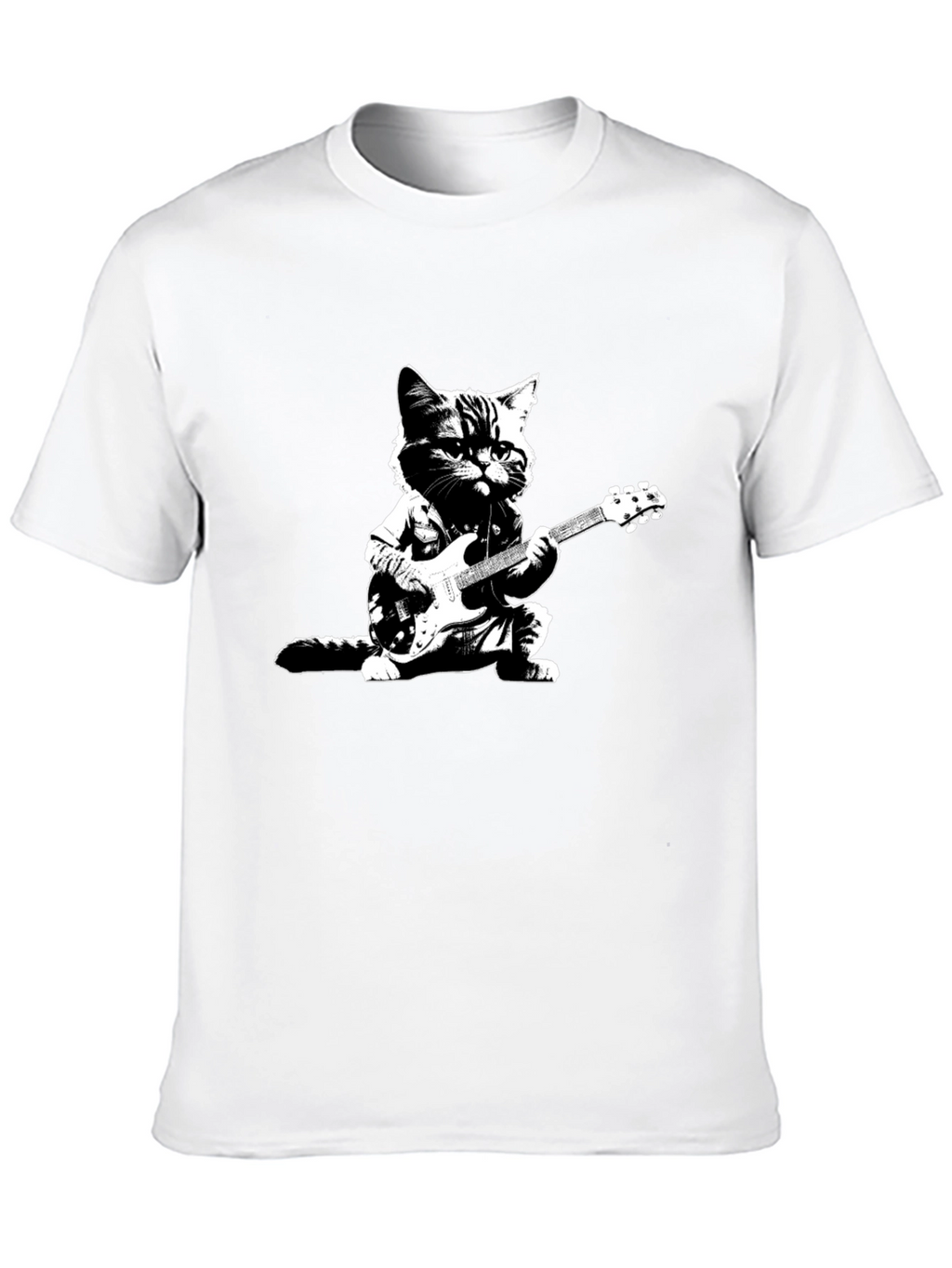 Cool Cat Guitarist Black T-Shirt
