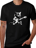 Cool Cat Guitarist Black T-Shirt
