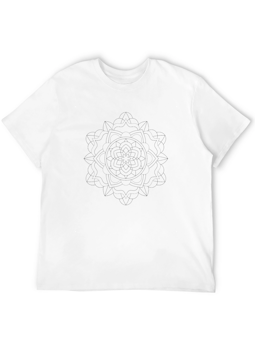 Mens Black Graphic Tee - Abstract Mandala Design