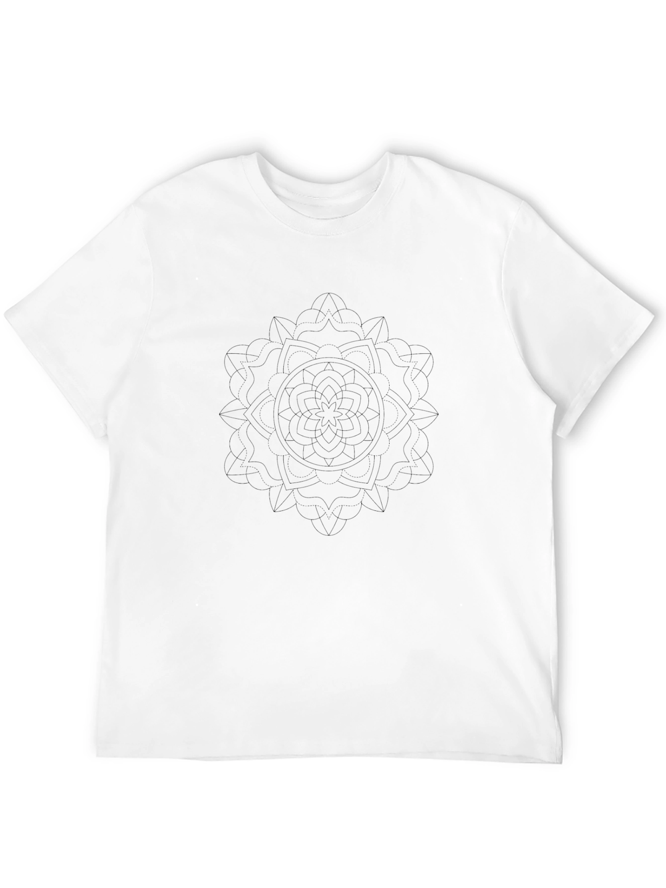 Mens Black Graphic Tee - Abstract Mandala Design