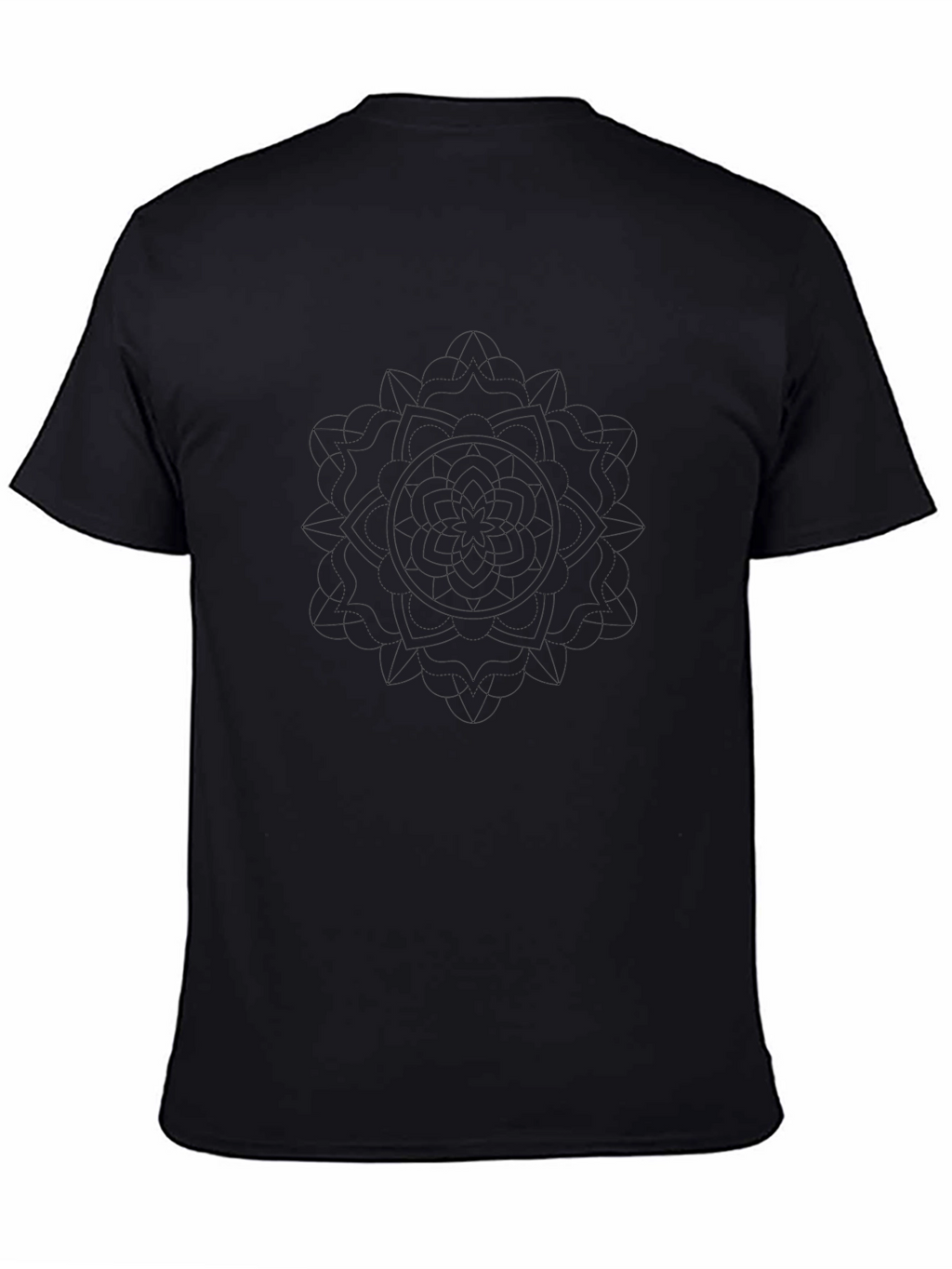 Mens Black Graphic Tee - Abstract Mandala Design