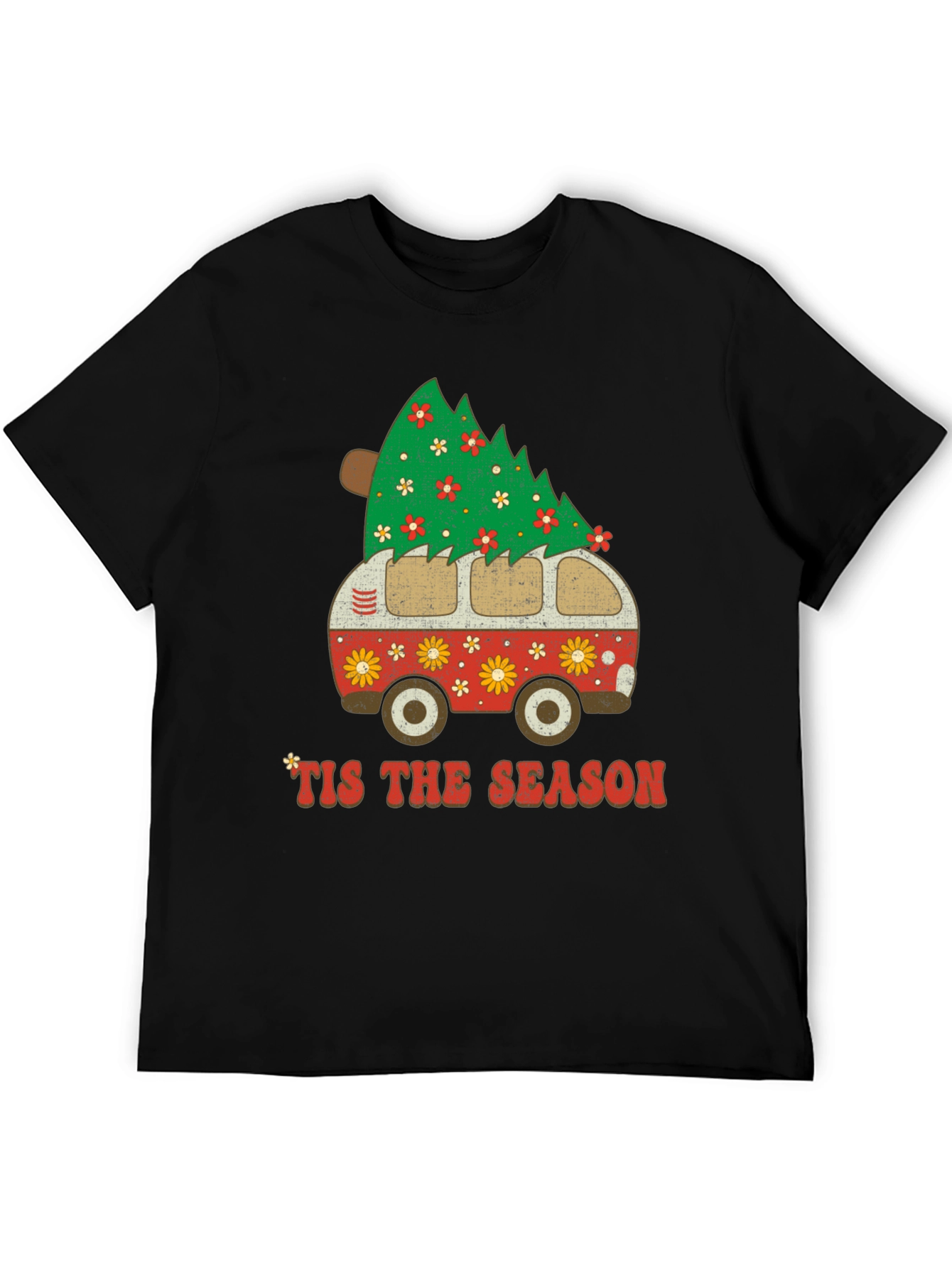 Retro Tis the Season Christmas Tree Van T-Shirt