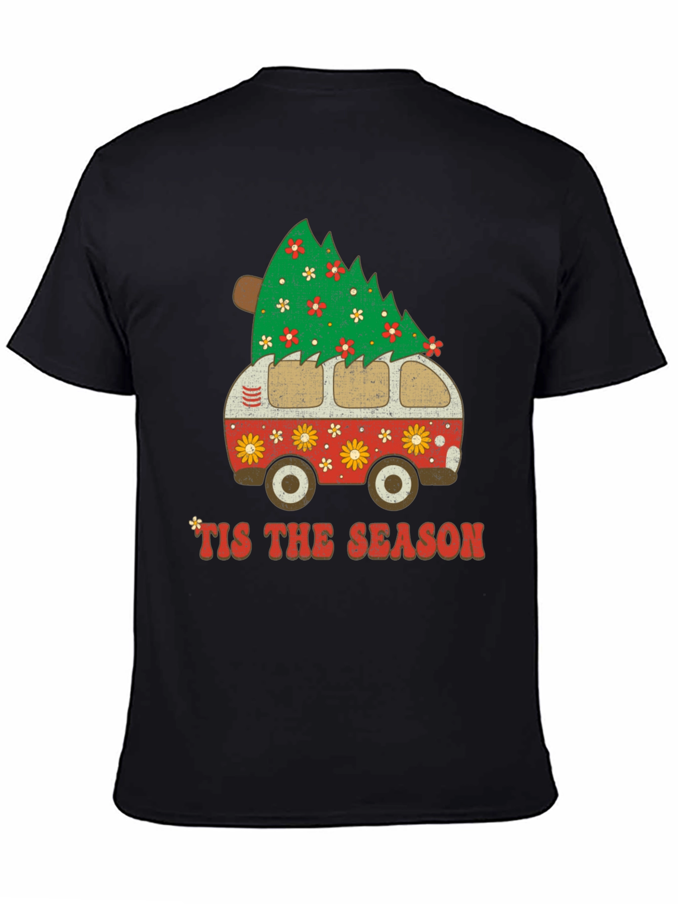Retro Tis the Season Christmas Tree Van T-Shirt