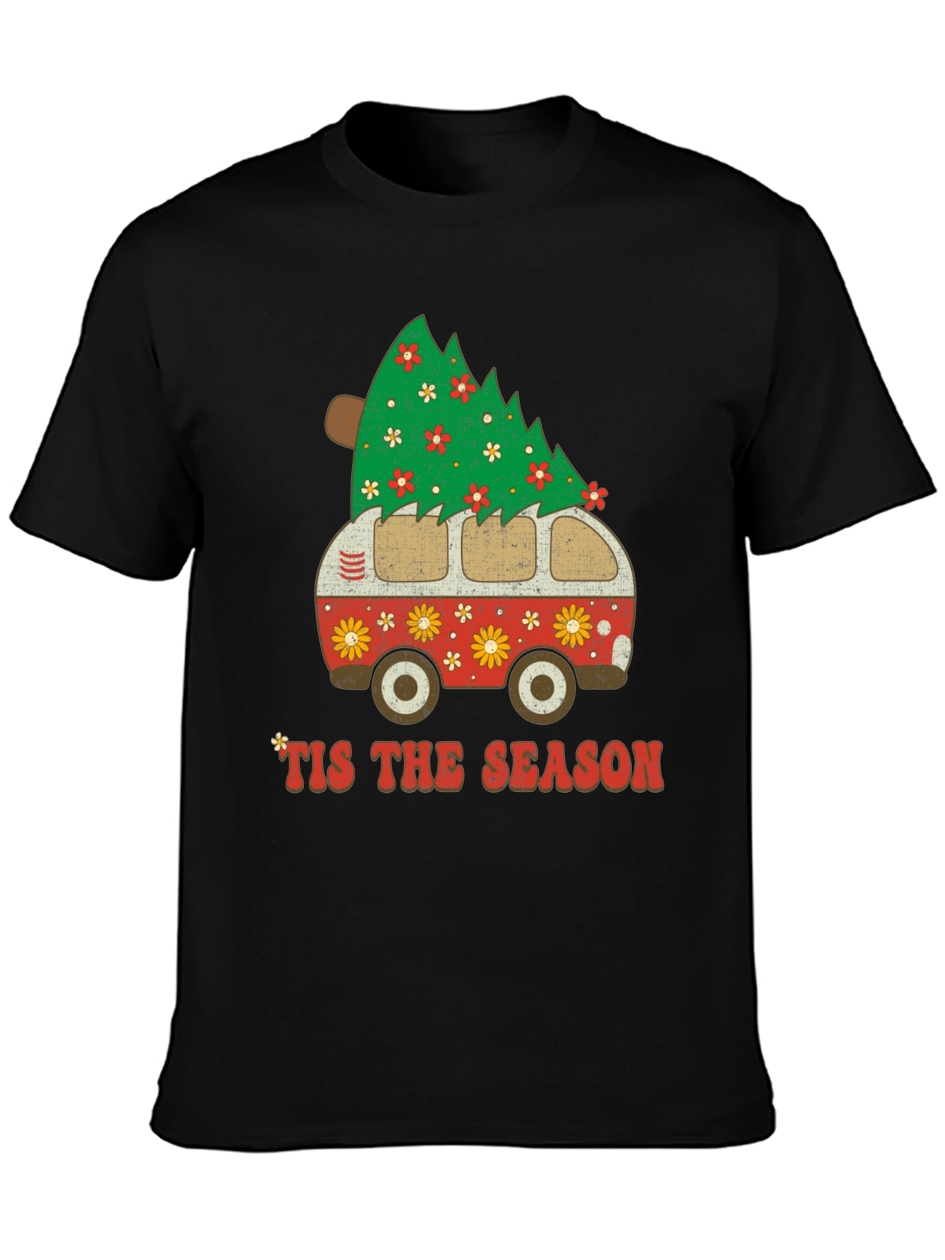Retro Tis the Season Christmas Tree Van T-Shirt