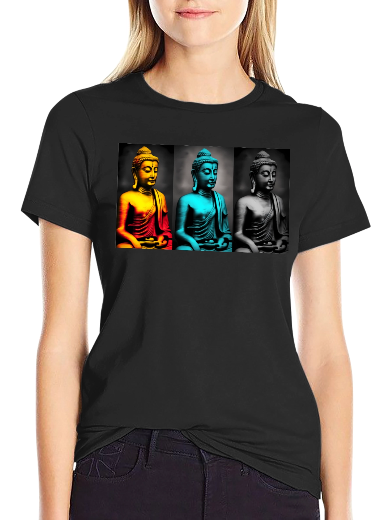 Buddha Pop Art T-Shirt - Black