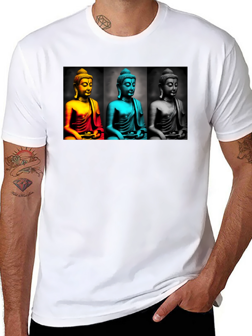 Buddha Pop Art T-Shirt - Black