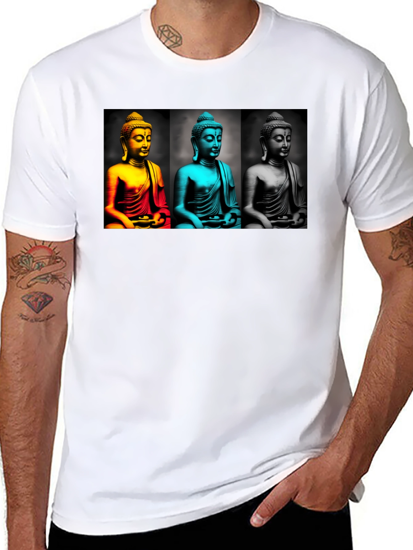 Buddha Pop Art T-Shirt - Black