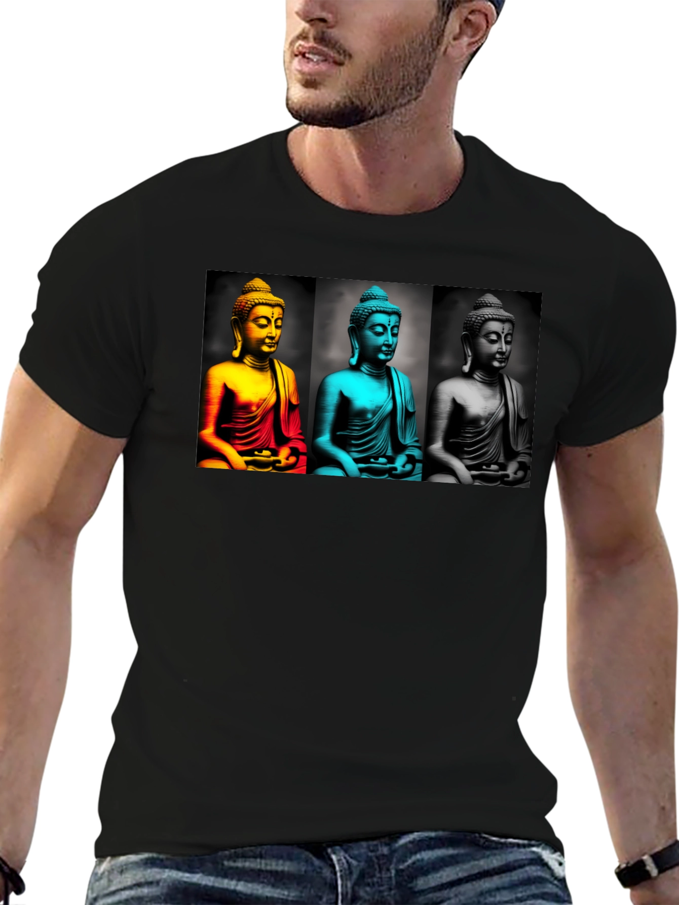 Buddha Pop Art T-Shirt - Black