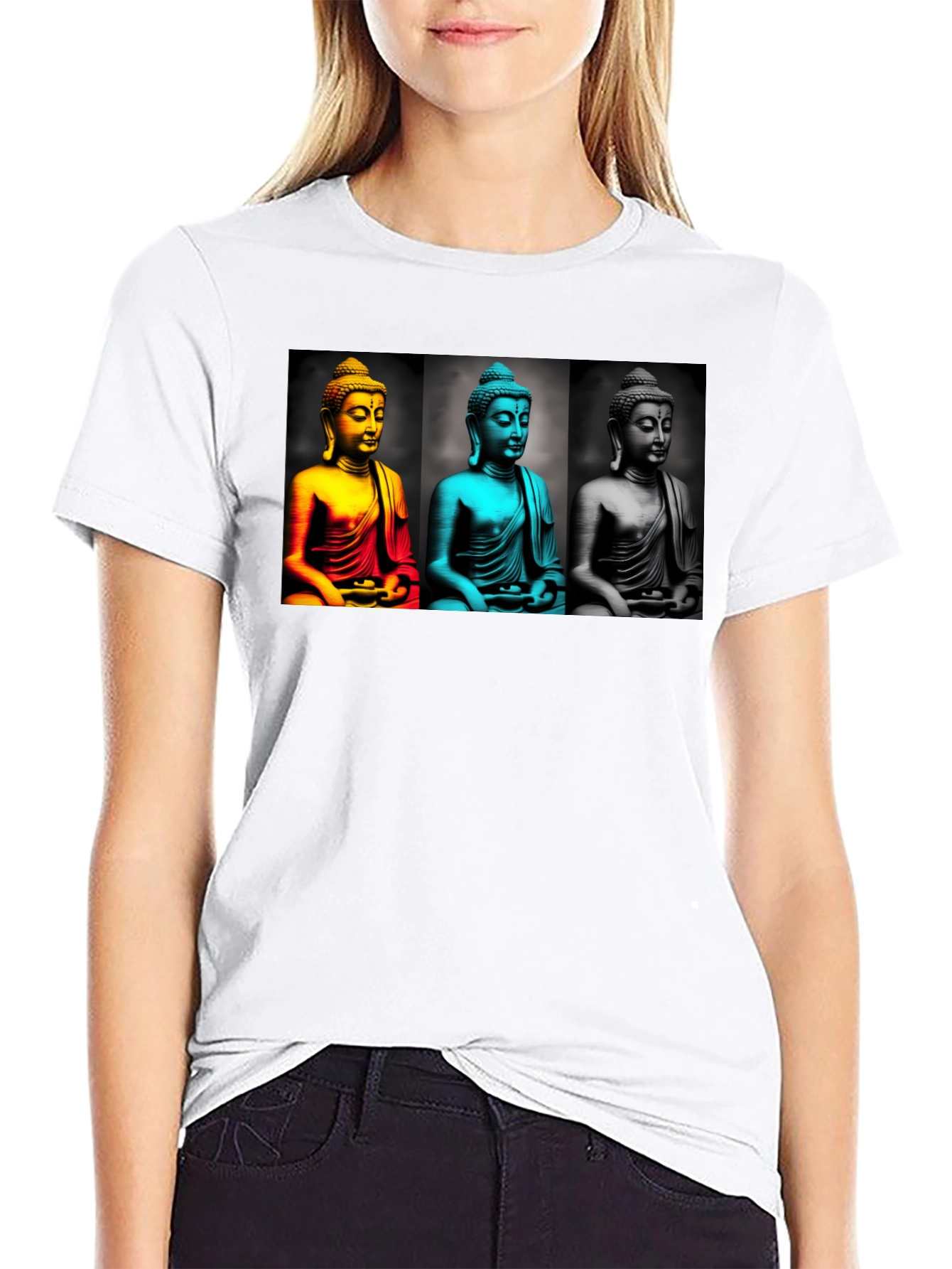 Buddha Pop Art T-Shirt - Black