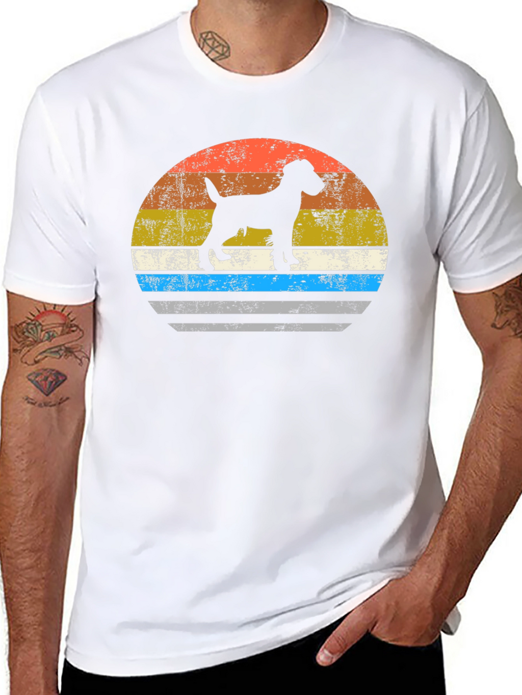 Retro Dog Silhouette Graphic Tee