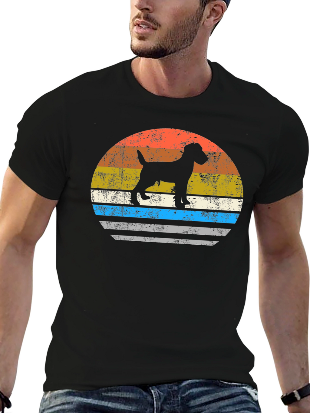 Retro Dog Silhouette Graphic Tee