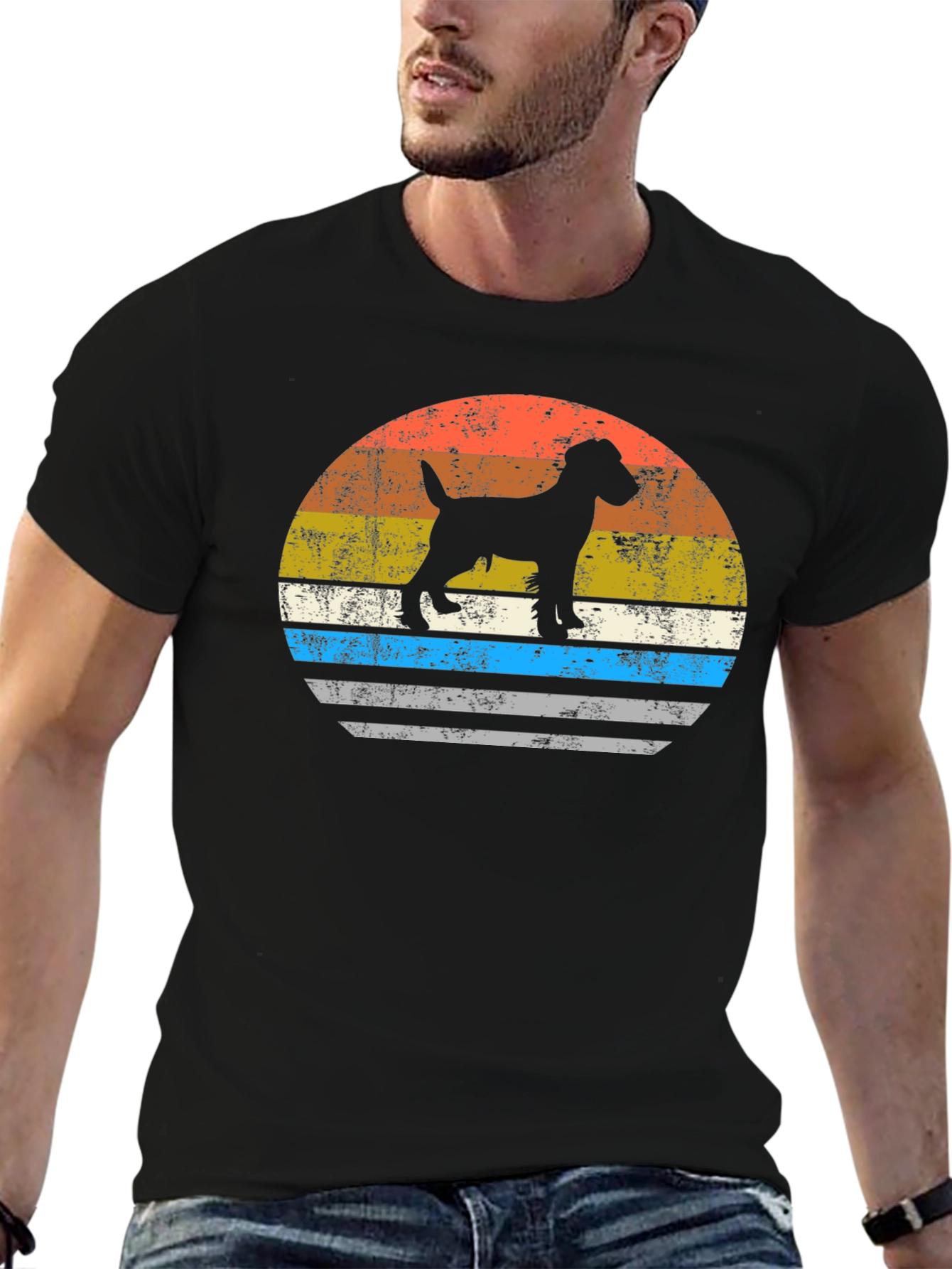 Retro Dog Silhouette Graphic Tee