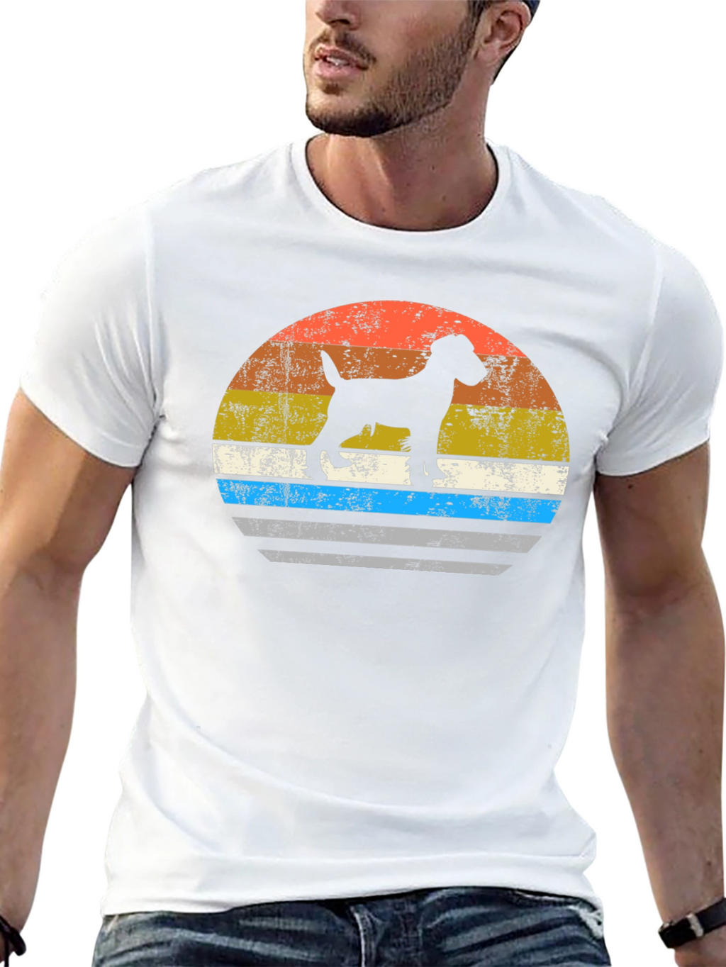 Retro Dog Silhouette Graphic Tee