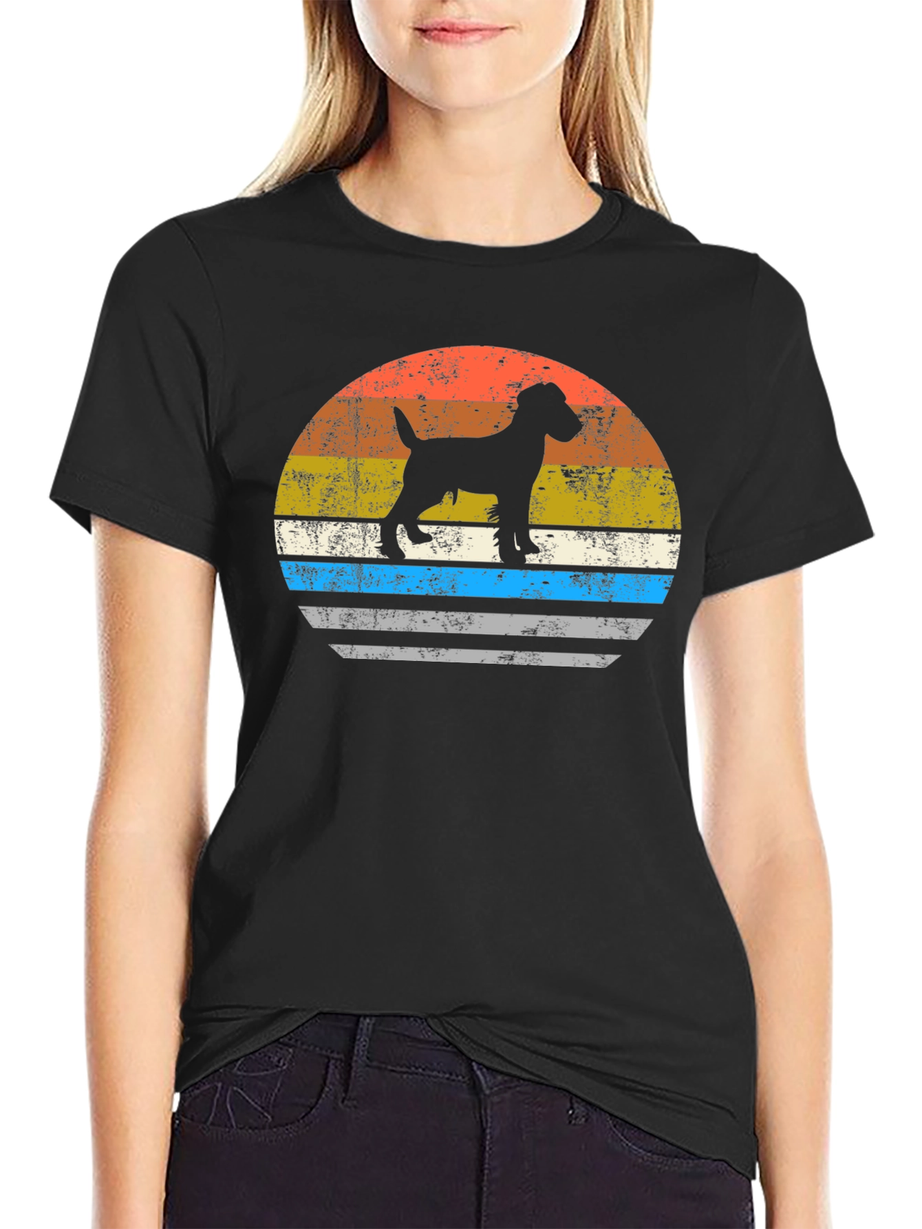 Retro Dog Silhouette Graphic Tee