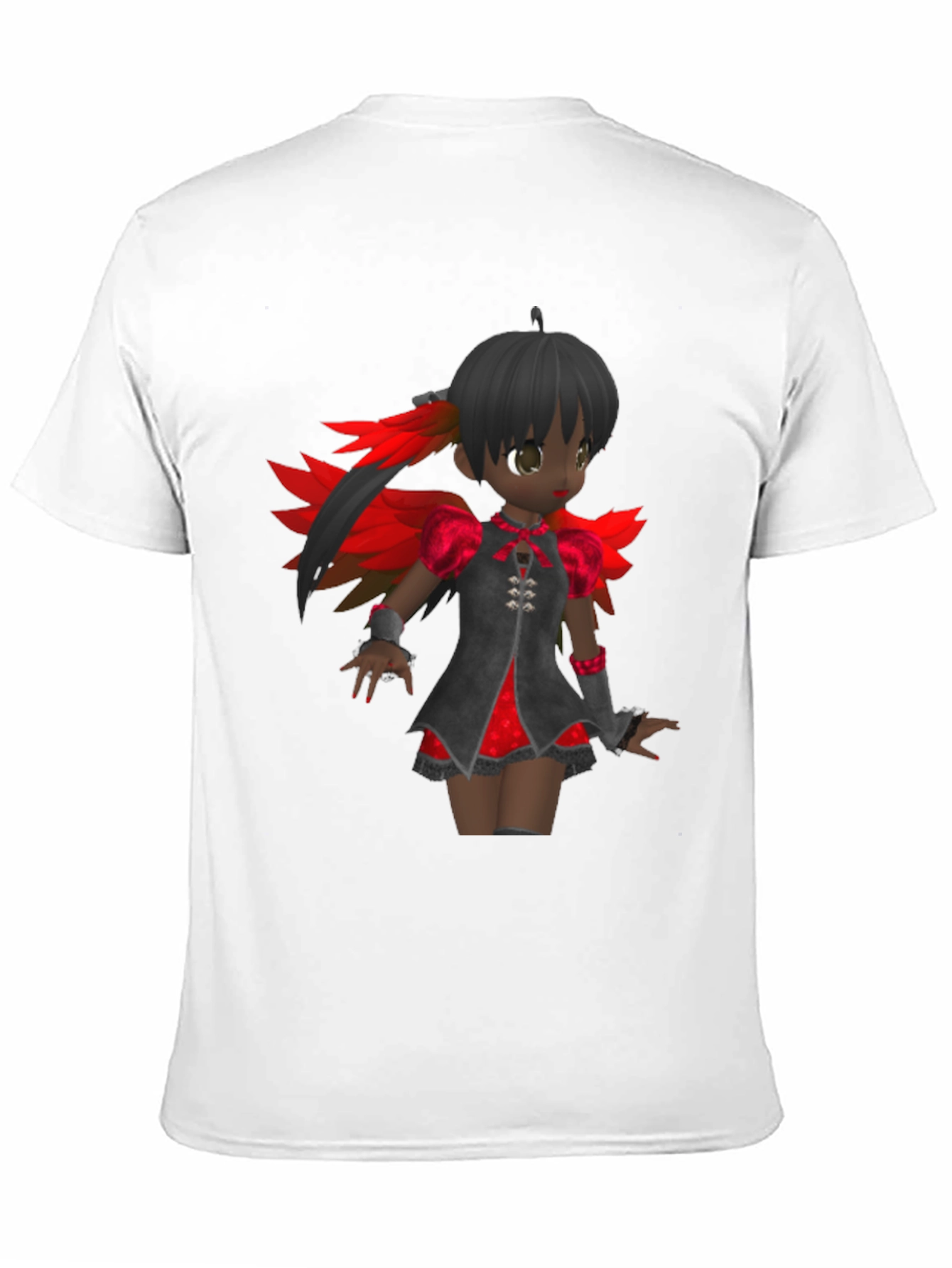 Anime Girl Graphic Tee - Black Cotton T-Shirt