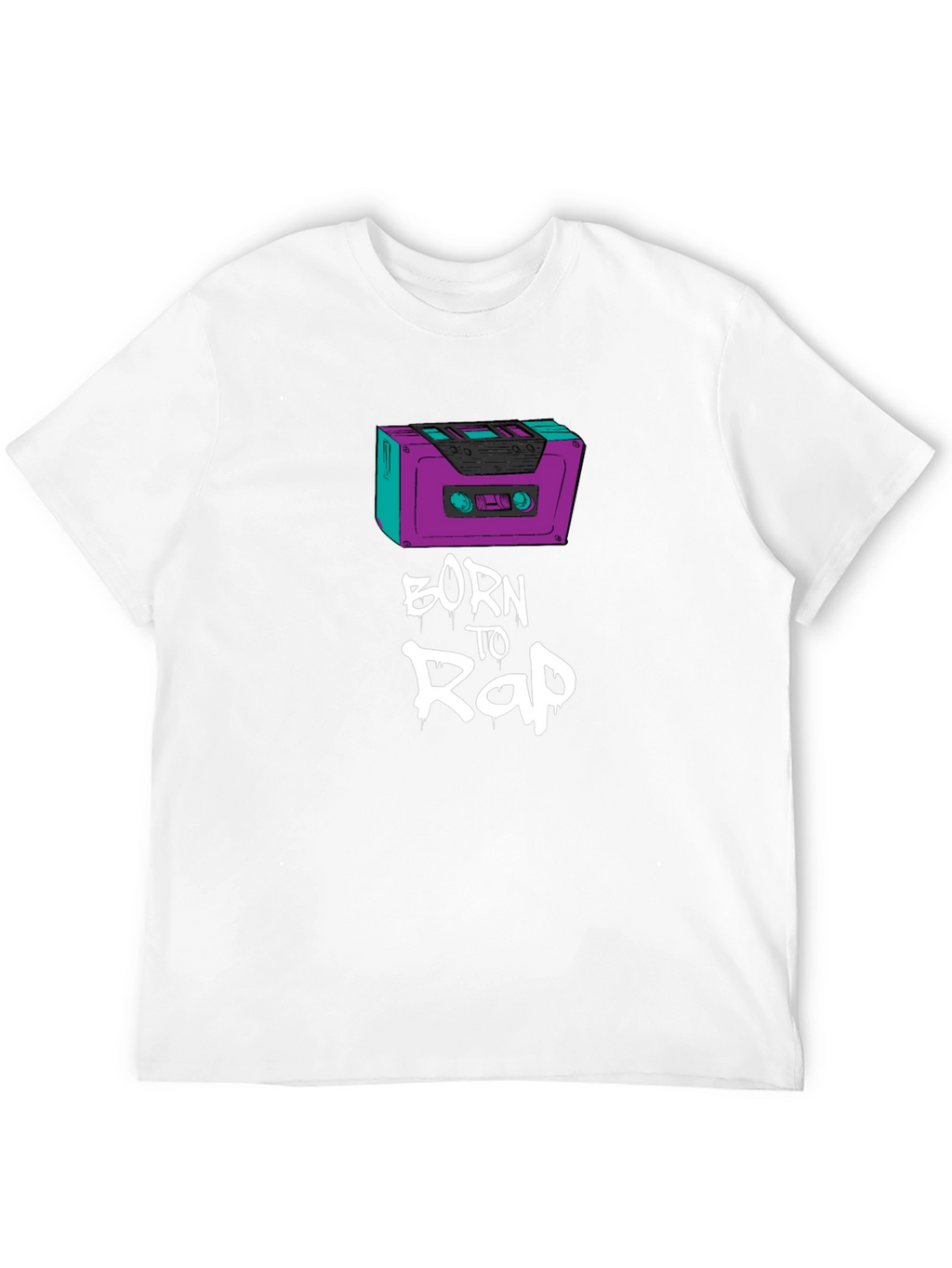 Born to Rap Black T-Shirt - Cassette Design