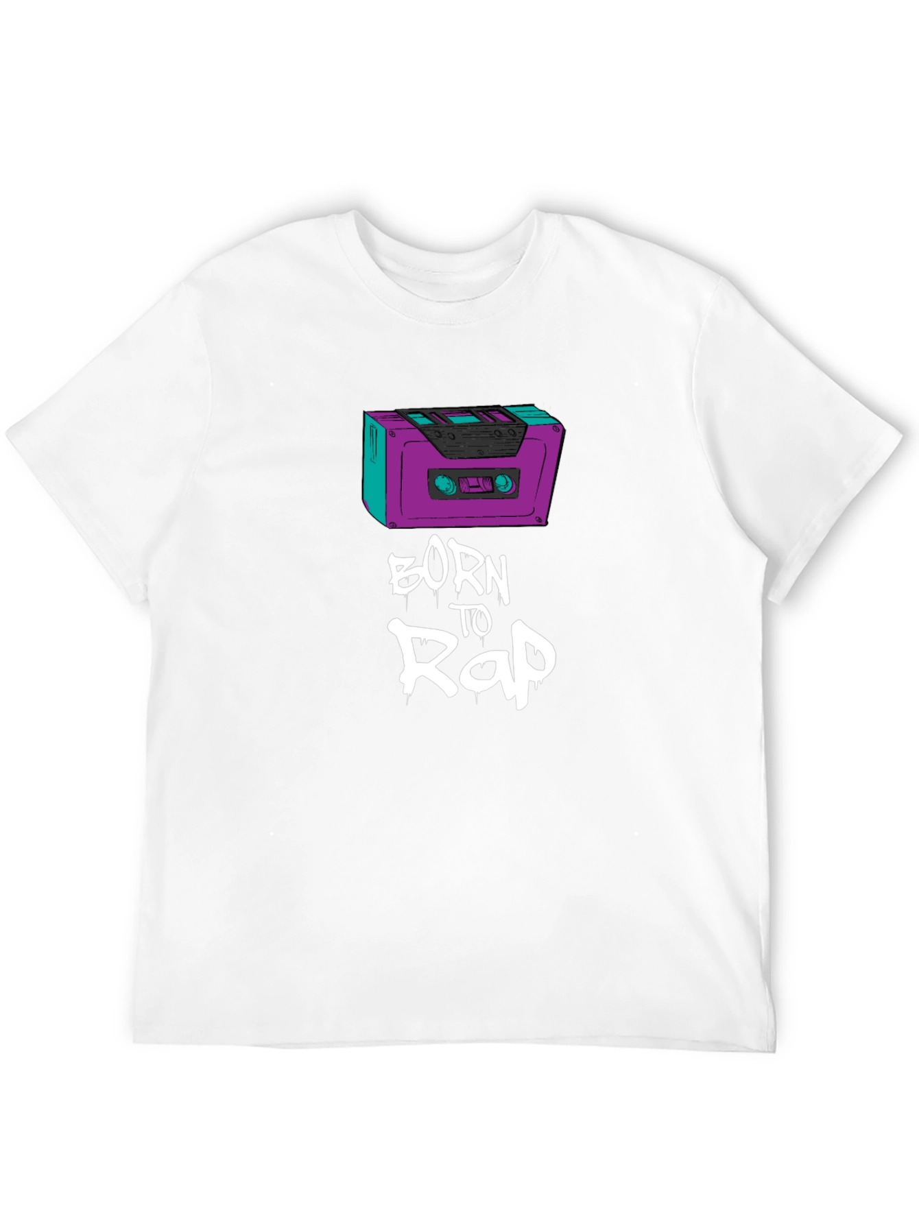 Born to Rap Black T-Shirt - Cassette Design