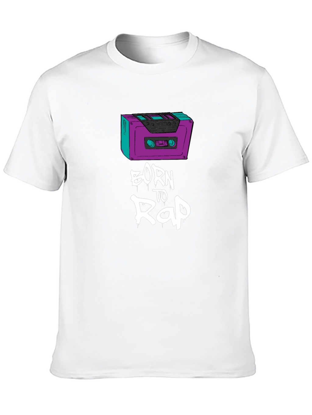 Born to Rap Black T-Shirt - Cassette Design