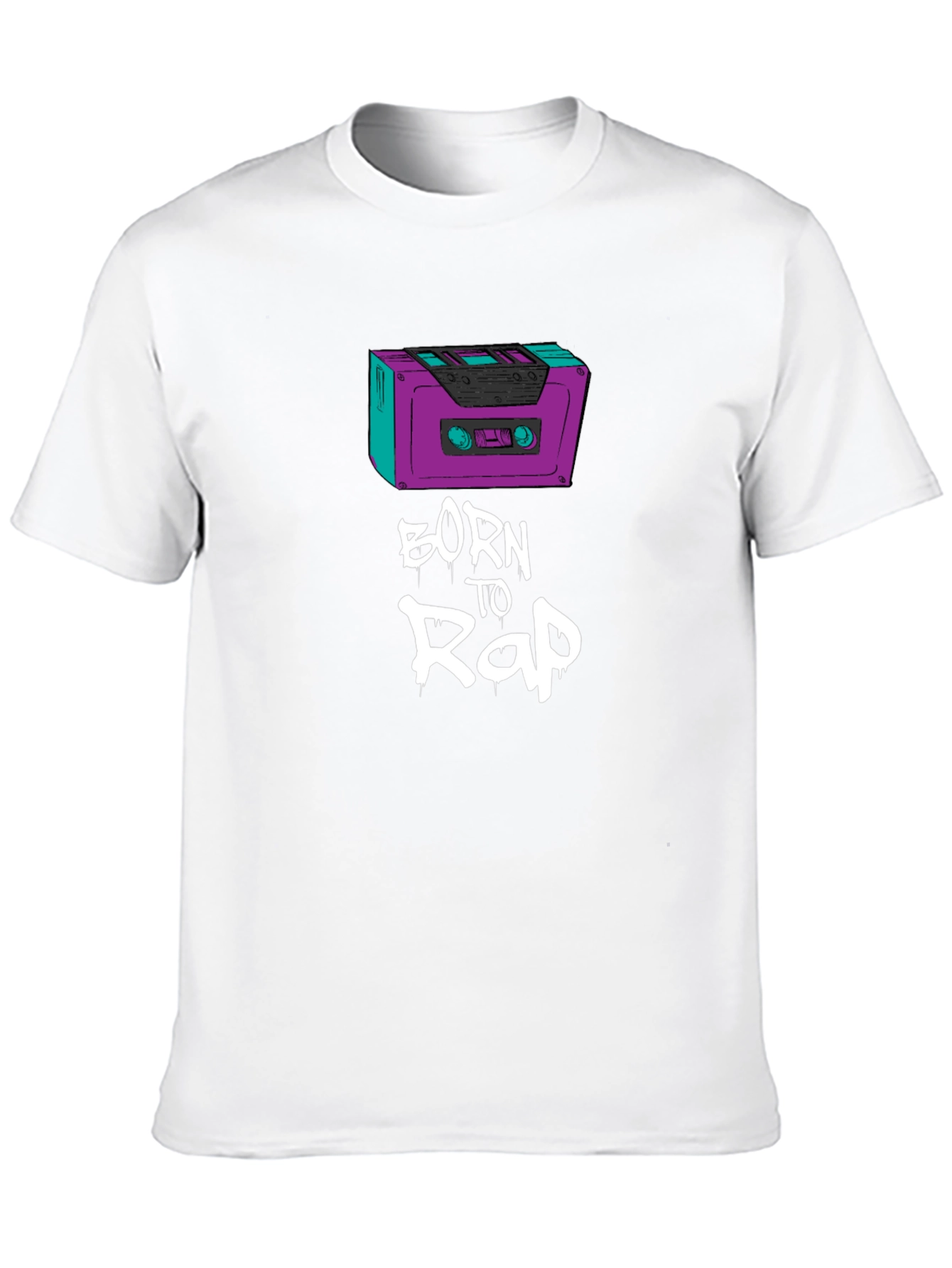 Born to Rap Black T-Shirt - Cassette Design