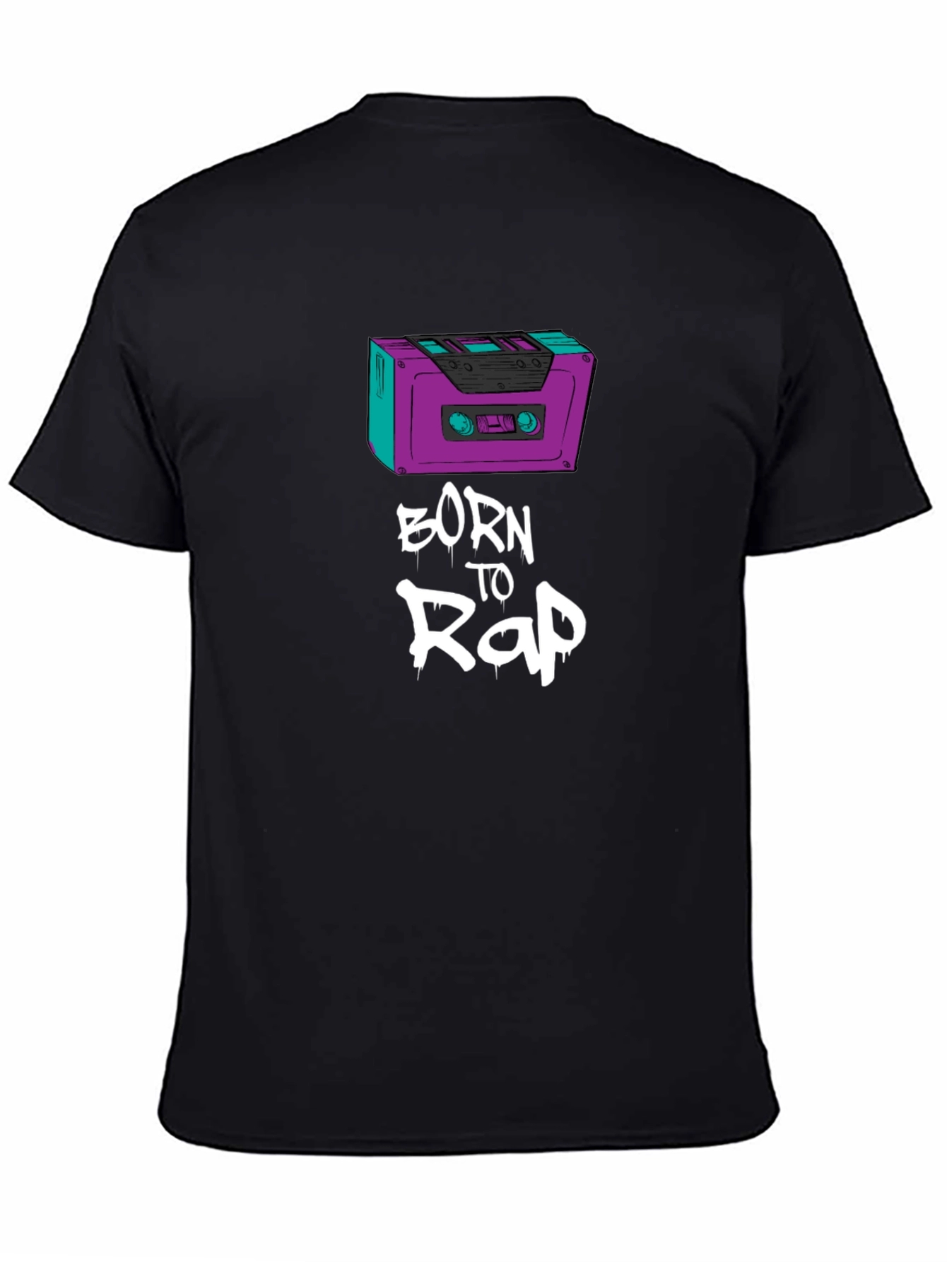Born to Rap Black T-Shirt - Cassette Design