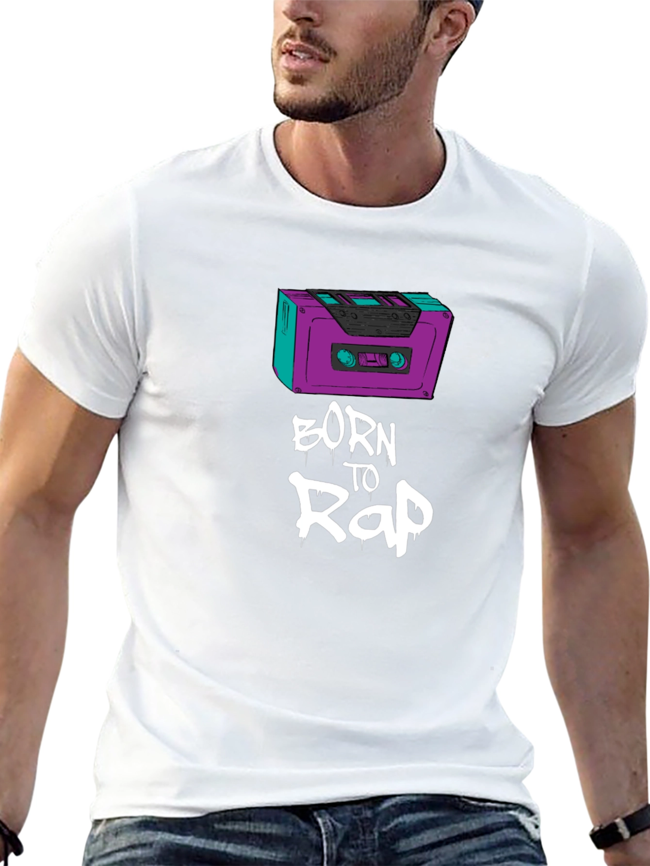 Born to Rap Black T-Shirt - Cassette Design
