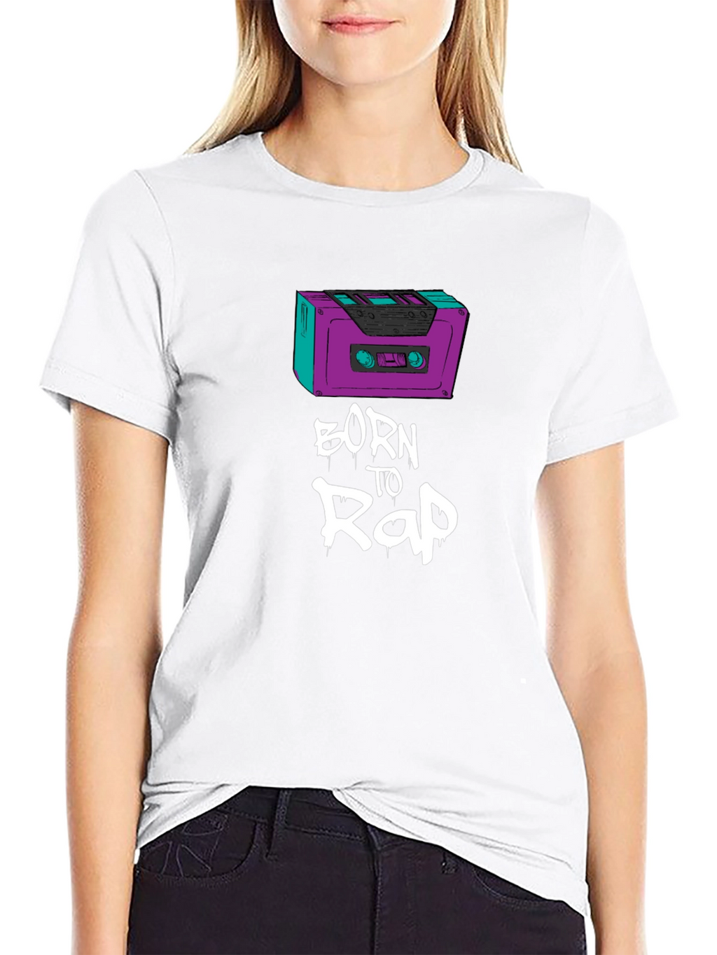 Born to Rap Black T-Shirt - Cassette Design