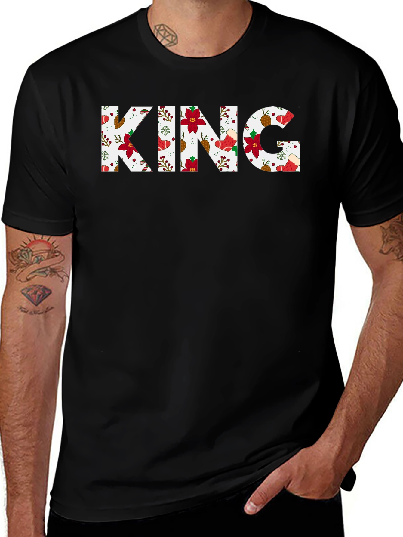 King Christmas Pattern T-Shirt