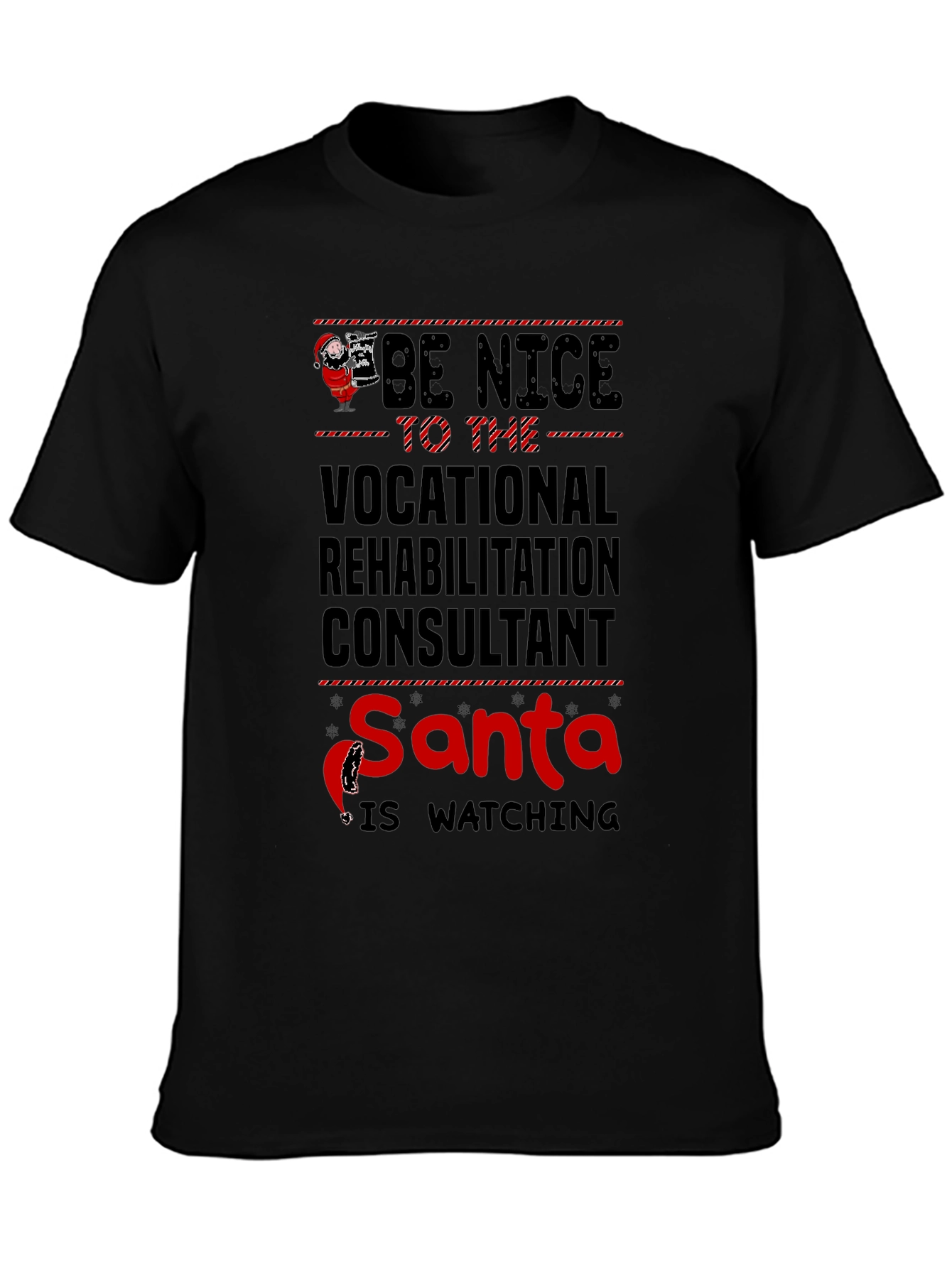 Vocational Rehab Consultant Santa Watching T-Shirt