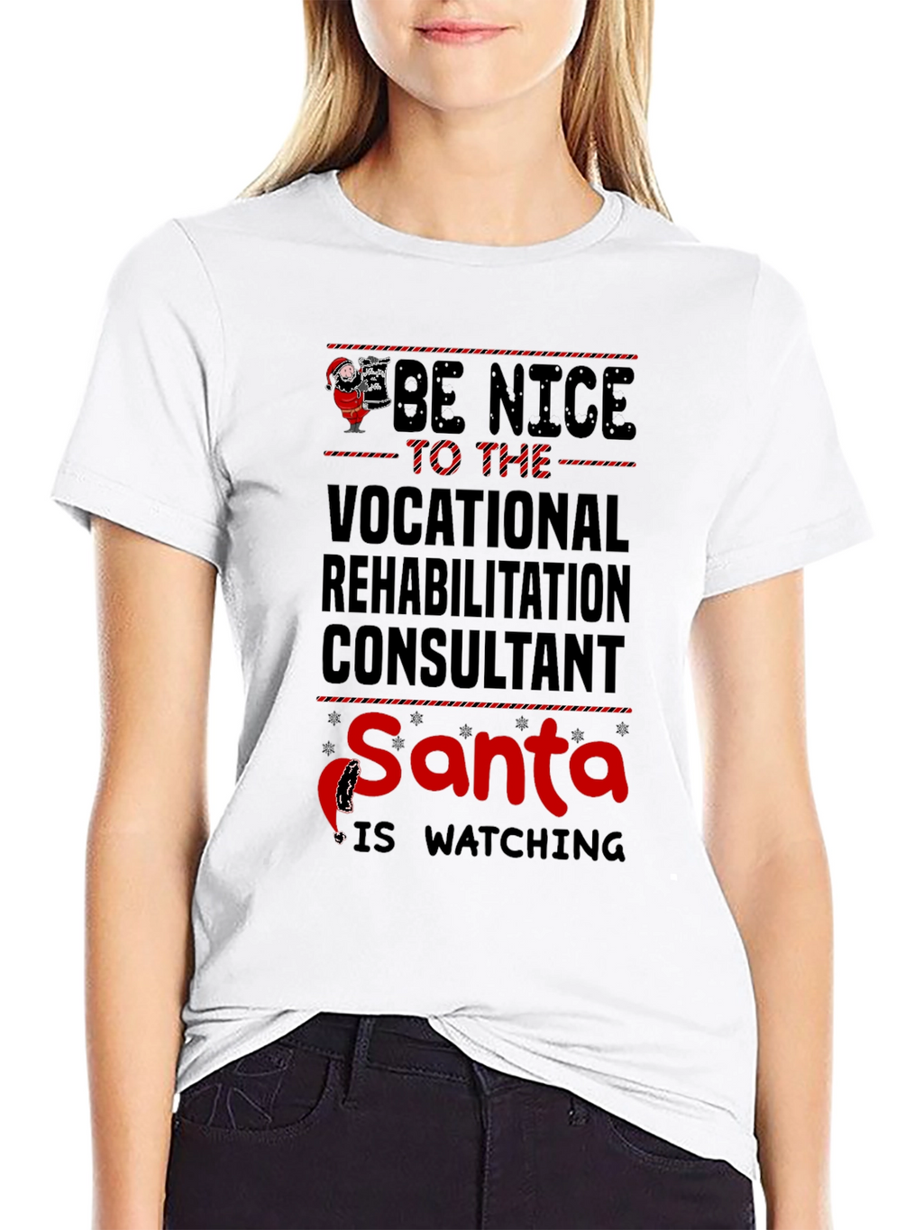 Vocational Rehab Consultant Santa Watching T-Shirt