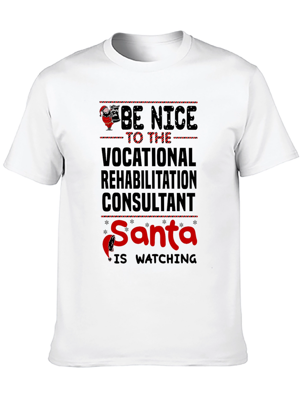 Vocational Rehab Consultant Santa Watching T-Shirt