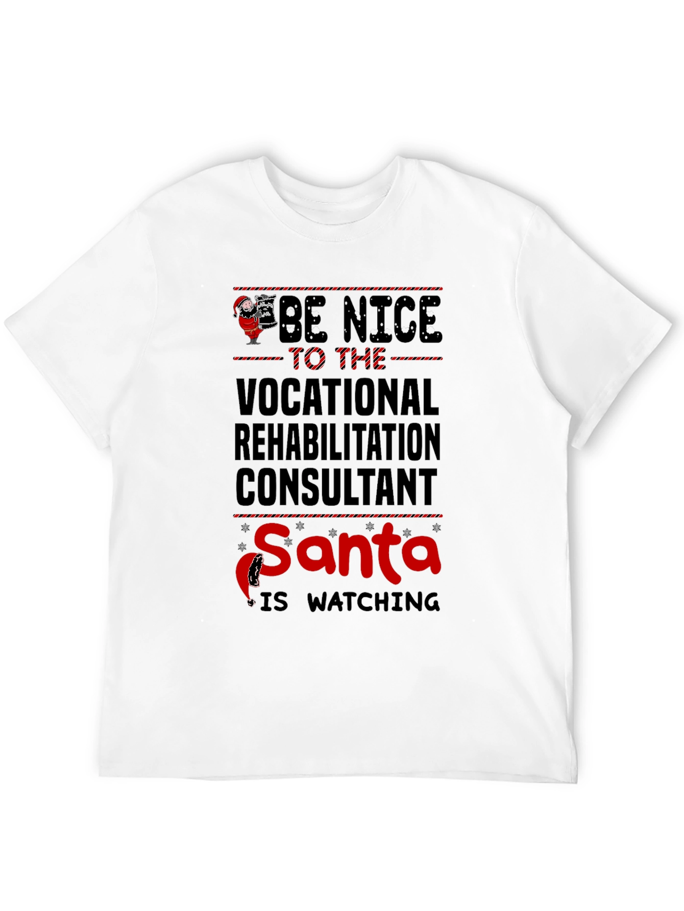 Vocational Rehab Consultant Santa Watching T-Shirt