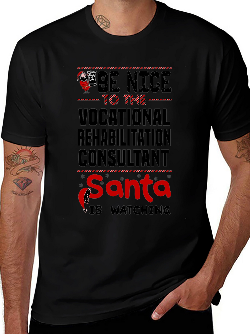 Vocational Rehab Consultant Santa Watching T-Shirt