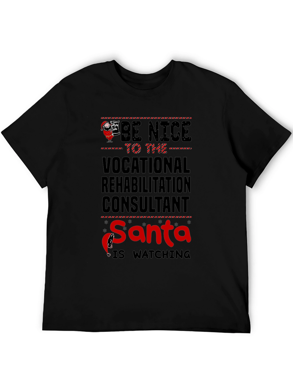 Vocational Rehab Consultant Santa Watching T-Shirt