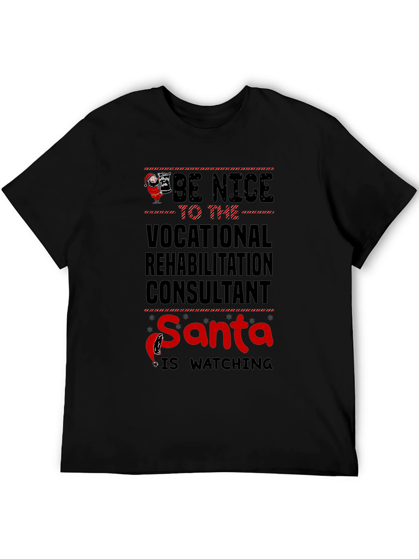 Vocational Rehab Consultant Santa Watching T-Shirt