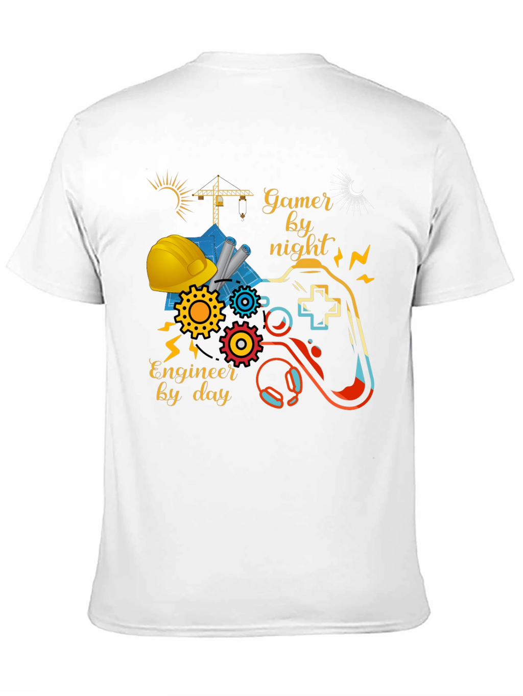 Gamer by Night Engineer by Day Graphic Tee