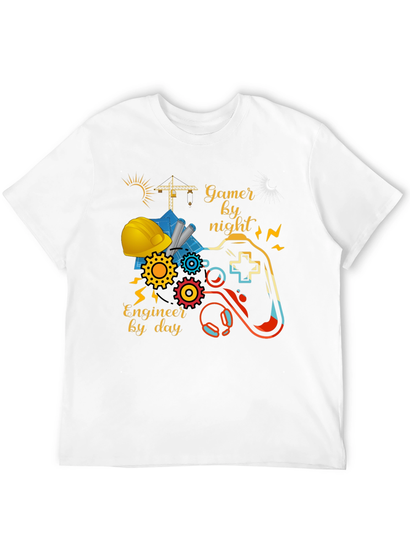 Gamer by Night Engineer by Day Graphic Tee