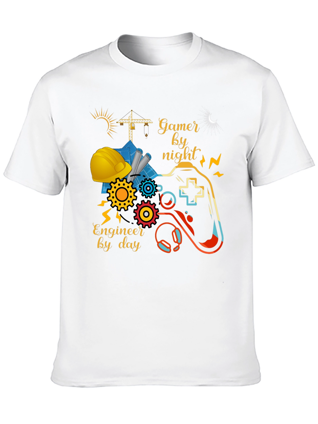 Gamer by Night Engineer by Day Graphic Tee
