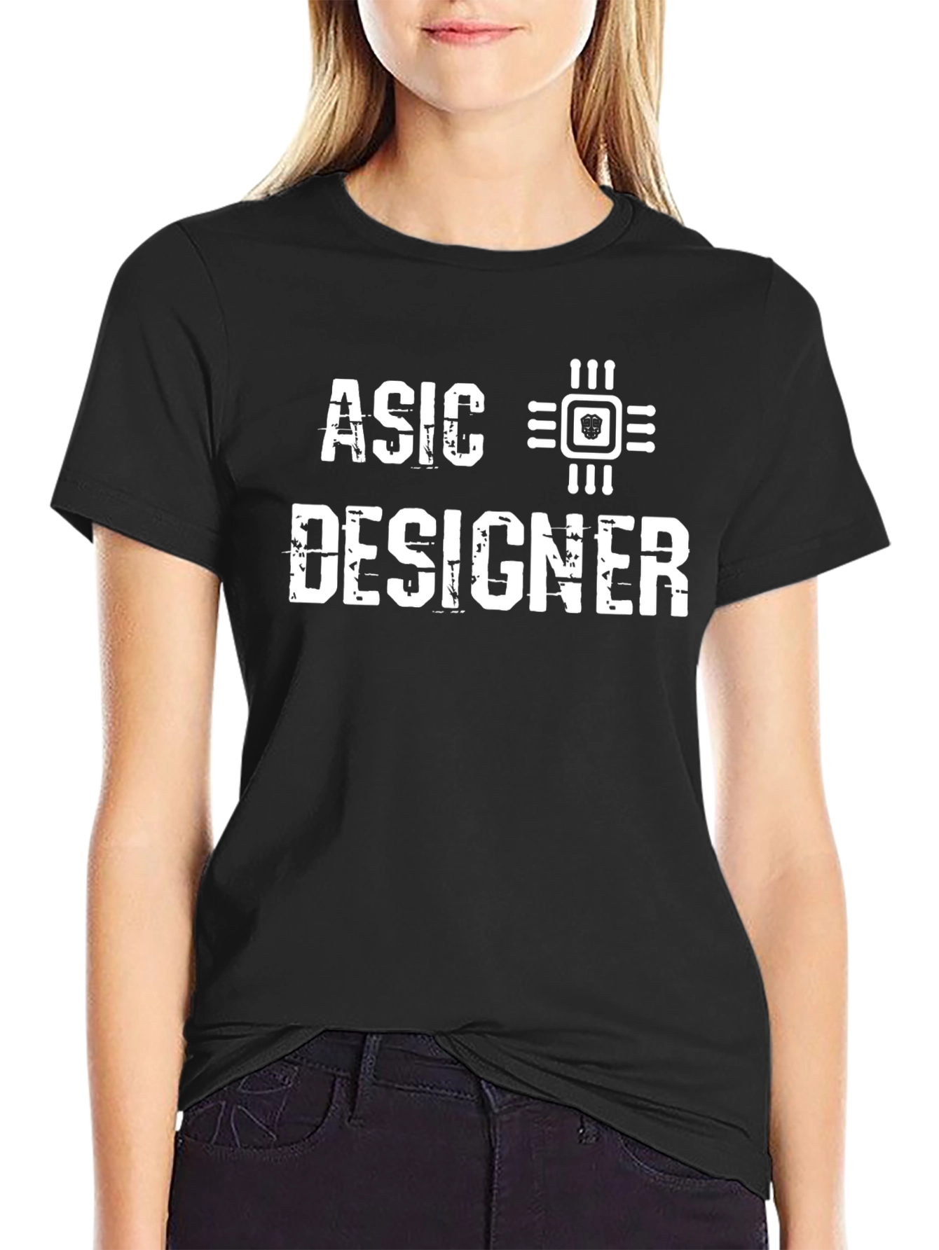 ASIC Designer Black T-Shirt - Tech Enthusiast Apparel