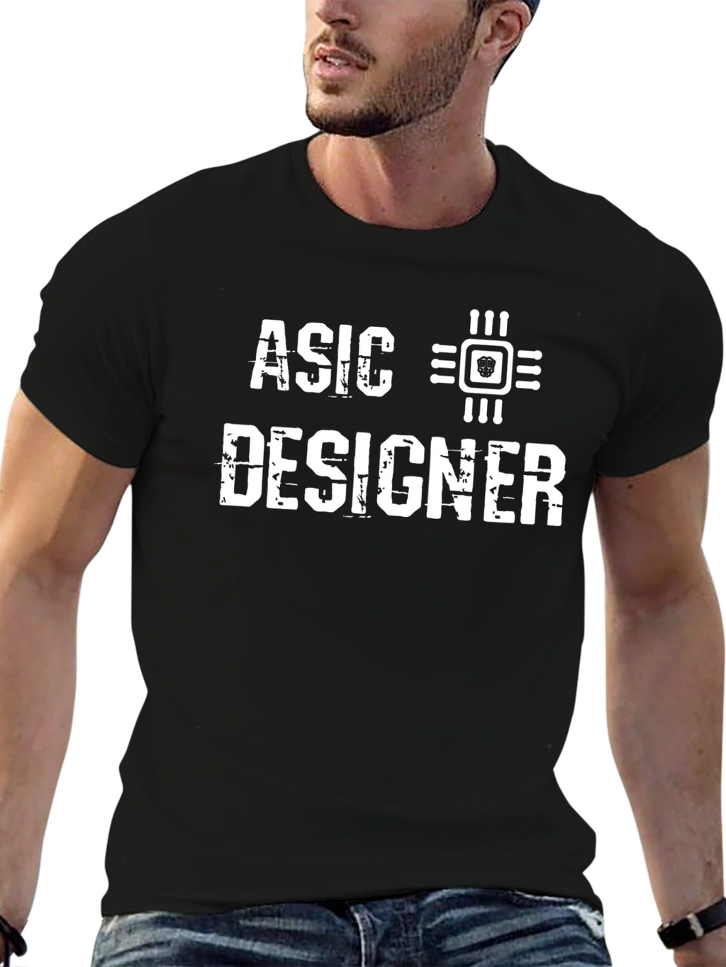 ASIC Designer Black T-Shirt - Tech Enthusiast Apparel
