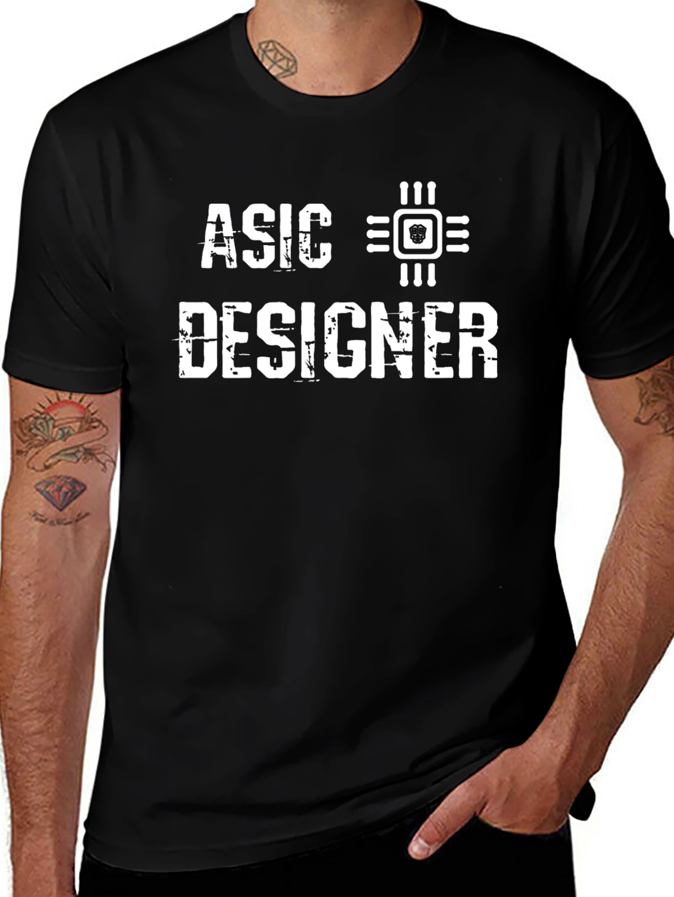 ASIC Designer Black T-Shirt - Tech Enthusiast Apparel