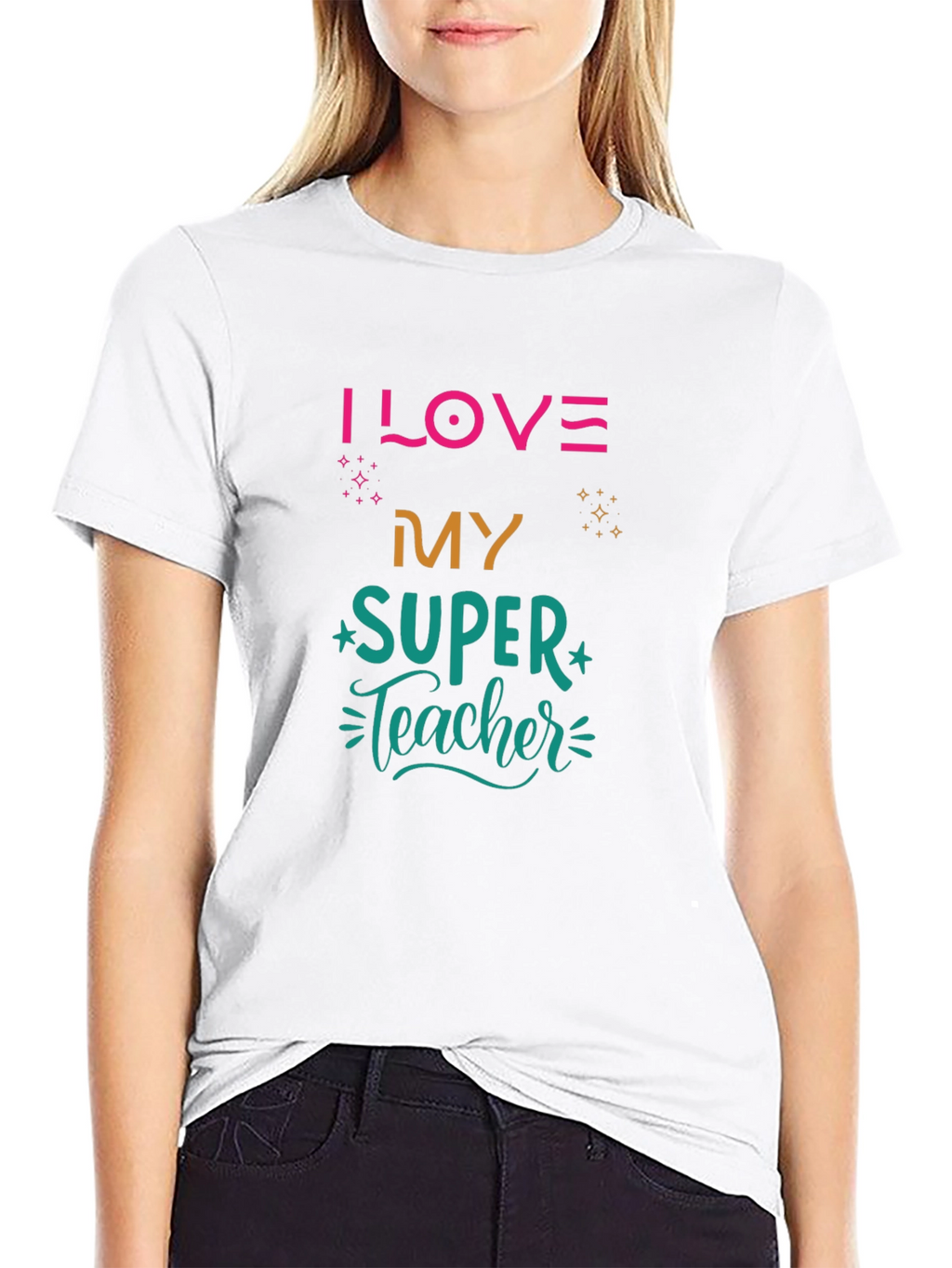 I LOVE My SUPER Teacher Black T-Shirt
